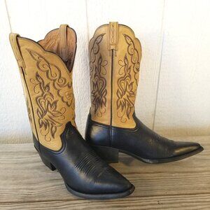 Ariat Heritage Womens Black Deertan Bone Cream Leather Boot 8 B 15781